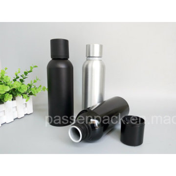 Bouteille en aluminium noir incassable pour boissons alcoolisées avec capuchon (PPC-AB-37)